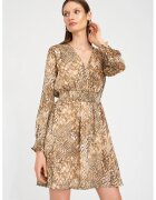 GreenPoint Rochie cu decolteu in V si animal print - Maro camel