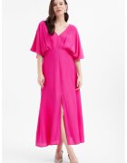 GreenPoint Rochie cu slit frontal si decolteu in V - Fucsia