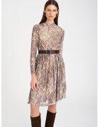 GreenPoint Rochie evazata cu animal print - Maro