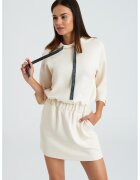 GreenPoint Rochie-hanorac cu snururi - Crem