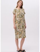 GreenPoint Rochie lejera din amestec de in cu imprimeu - Portocaliu deschis/Kaki/Bej deschis