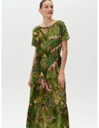 GreenPoint Rochie maxi cu model tropical - Verde