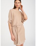 GreenPoint Rochie-pulover cu insertii stralucitoare - Bej