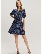 GreenPoint Rochie scurta cu decolteu in V - Albastru ultramarin/Albastru