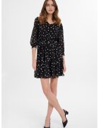 GreenPoint Rochie scurta cu model cu sfere - Alb/Negru
