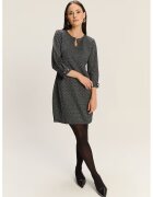 GreenPoint Rochie scurta din amestec de modal cu model si buzunare laterale - Negru/Alb murdar