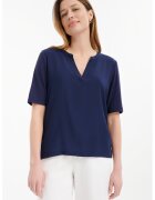 GreenPoint Tricou lejer cu decolteu in V - Bleumarin