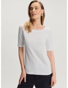 GreenPoint Tricou uni cu decolteu rotund - Alb