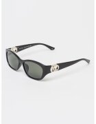 Gucci Ochelari de soare cu logo-uri laterale - Negru/Argintiu