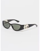 Gucci Ochelari de soare cu logo-uri laterale - Negru/Argintiu