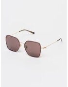 Gucci Ochelari de soare hexafonali cu rama metalica - Auriu -