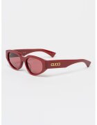 Gucci Ochelari de soare ovali cu logo lateral - Visiniu