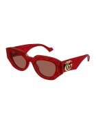 Gucci Ochelari de soare ovali - Rosu