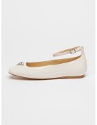 GUESS Balerini de piele ecologica cu bareta pe glezna - Bej deschis