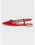 GUESS Balerini slingback de piele ecologica cu varf ascutit - Rosu/Auriu