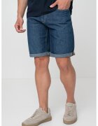 GUESS Bermude din denim cu talie medie - Albastru inchis