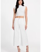 GUESS Blugi crop cu croiala ampla - Alb optic