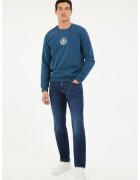 GUESS Blugi drepti cu aspect decolorat - Albastru inchis