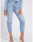 GUESS Blugi mom fit crop cu aspect decolorat - Albastru lavanda