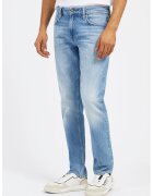 GUESS Blugi slim fit cu aspect decolorat - Albastru deschis