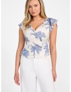 GUESS Bluza cu model floral - Alb/Albastru lavanda