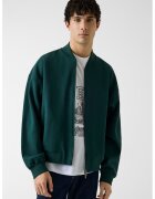 GUESS Bluza de trening cu fermoar si maneci cazute - Verde englez