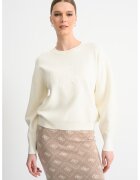 GUESS Bluza de trening cu maneci cazute si logo in relief - Crem