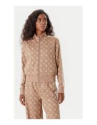 GUESS Bluza de trening din amestec de poliester cu mansete striate - model logo si fermoar lung