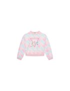 GUESS Bluza de trening din bumbac cu model tie-dye - logo si decolteu la baza gatului
