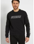 GUESS Bluza de trening din bumbac cu segmente logo - Negru