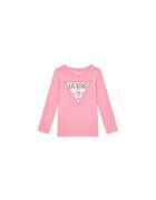 GUESS Bluza din amestec de bumbac cu decolteu rotund si imprimeu logo pe piept