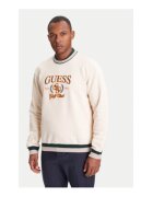 GUESS Bluza din amestec de bumbac cu logo frontal si terminatii striate