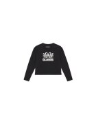 GUESS Bluza din amestec de bumbac organic cu decolteu la baza gatului si imprimeu pe piept