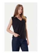 GUESS Bluza din amestesc de modal cu decolteu in V - Negru