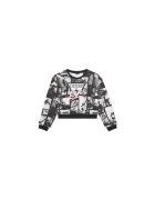GUESS Bluza din bumbac cu model grafic - logo si decolteu la baza gatului