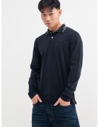 GUESS Bluza polo slim fit din amestec de bumbac - Albastru inchis/Grej
