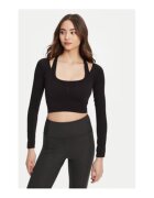 GUESS Bluza scurta din amestec de poliamida cu maneci lungi