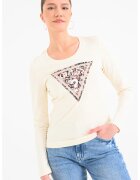 GUESS Bluza slim fit cu logo decorat - Bej deschis