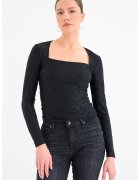 GUESS Bluza slim fit din jacquard - Negru
