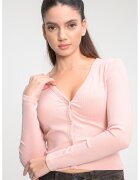 GUESS Bluza slim fit striata - Roz somon