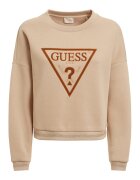 GUESS Bluza sport cu decolteu la baza gatului si logo supradimensionat - Piersica