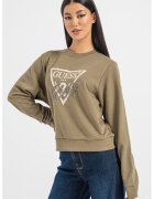 GUESS Bluza sport cu imprimeu logo si aplicatii cu strasuri - Kaki