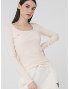GUESS Bluza striata pentru fitness - Piersica
