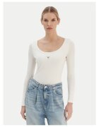 GUESS Body dama ecru - elastic - maneci lungi