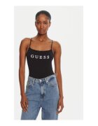 GUESS Body din amestec de bumbac cu bretele subtiri si logo