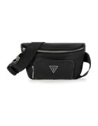 GUESS Borseta de piele ecologica cu textura Saffiano Certosa - Negru
