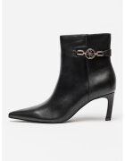 GUESS Botine de piele cu varf ascutit Paislie - Negru