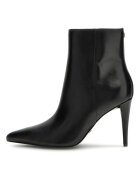 GUESS Botine de piele cu varf ascutit Slinks - Negru