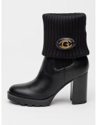 GUESS Botine de piele ecologica cu garnituri tricotate - Negru