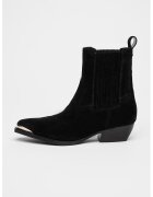 GUESS Botine de piele intoarsa cu toc cubanez Lanna - Negru